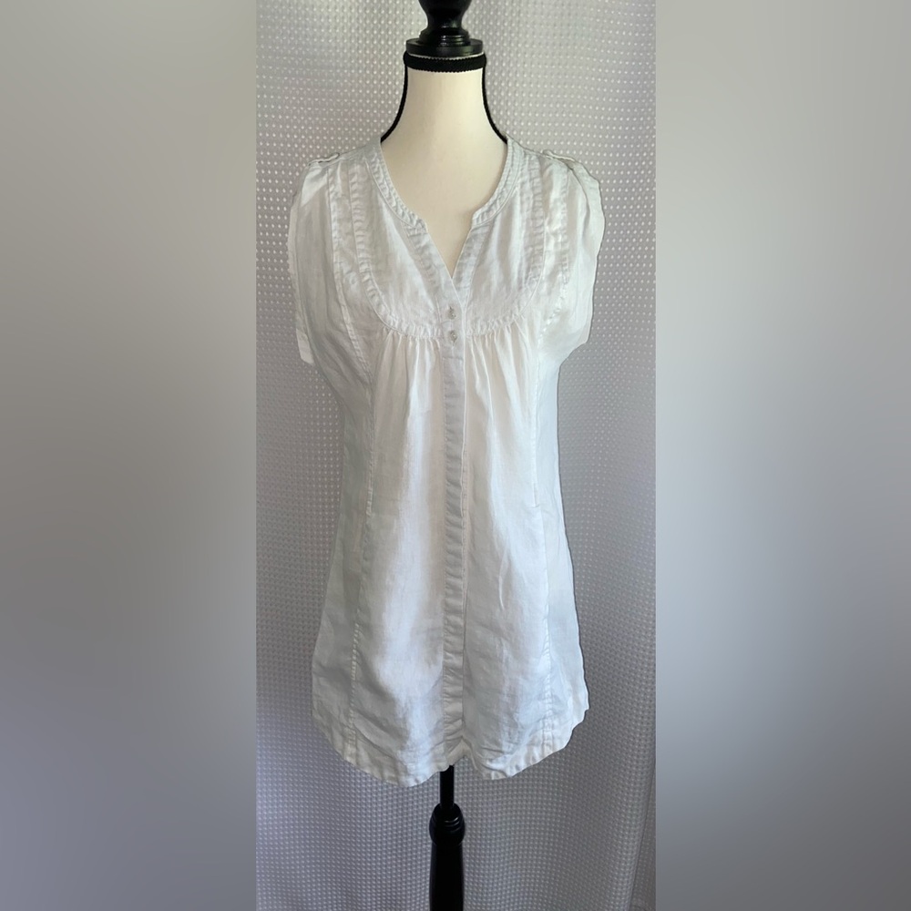 LOLE 100% linen white Tunic shirt‎ size 8